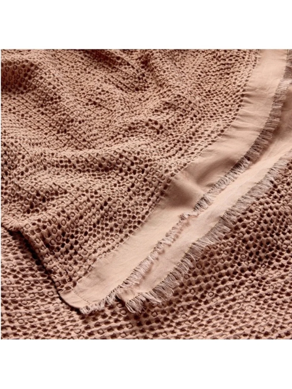NWT King Textured Waffle Coverlet Brown - Casaluna